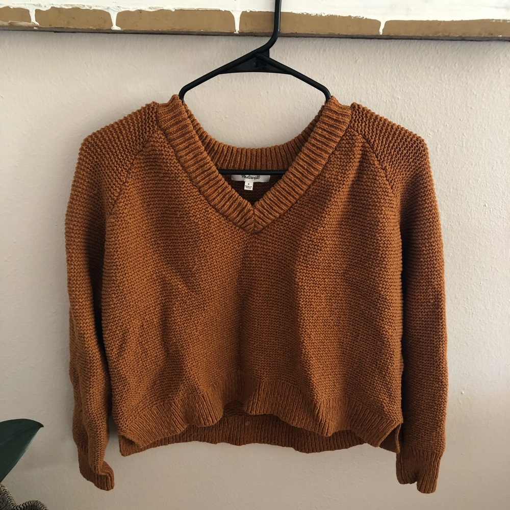 Madewell Arden V-neck Crop Pullover Sweater
